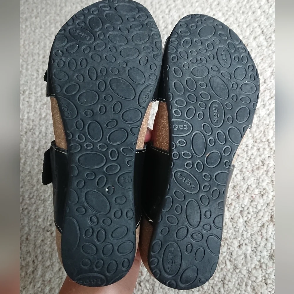 Taos My Dear Black Slide Sandals with Buckle size 6.5